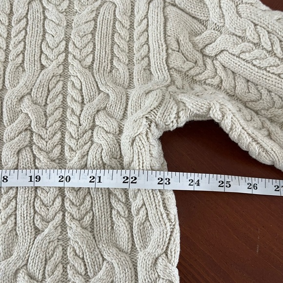(S) Zara Women’s Cable Knit Sweater Turtleneck Cream Oversized - Picture 6 of 8